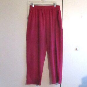 Divine Curves Womens Stretch Pants 2X Raspberry Color PolyesterSpandex Elastic W